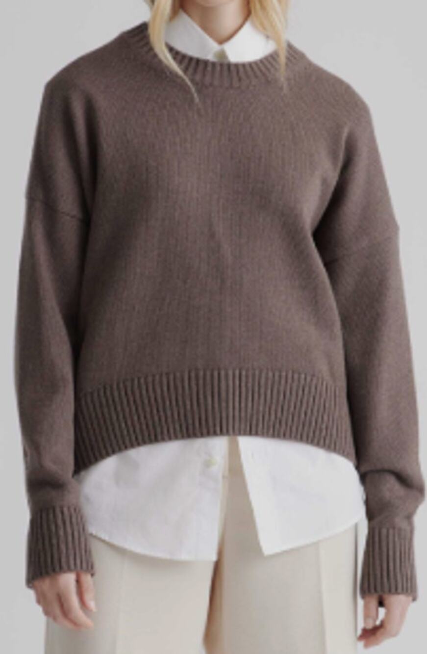Quince Brown Organic Cotton Boyfriend Sweater sz M